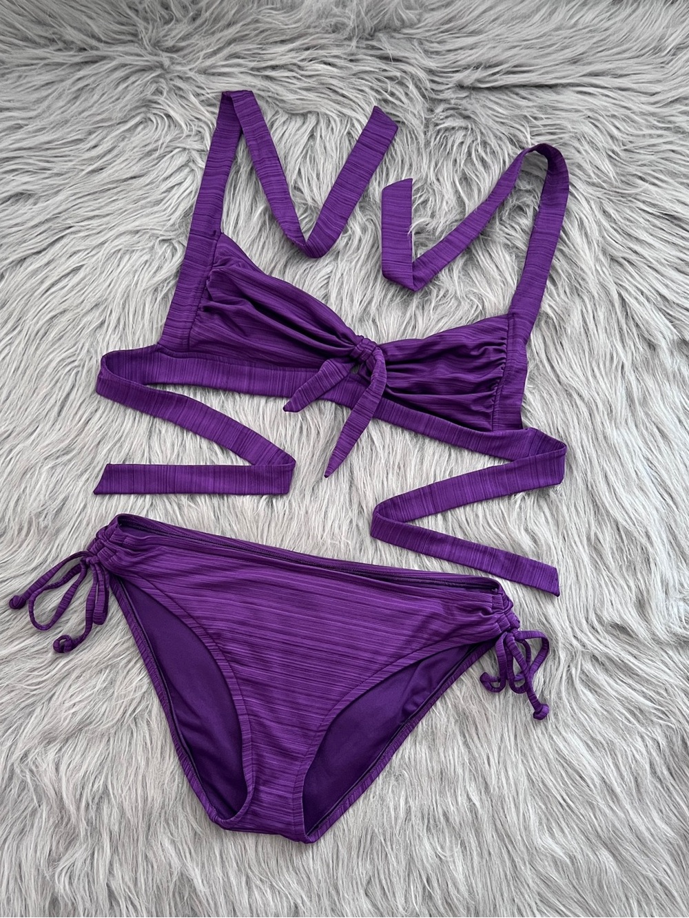 Purple Bikini Set • Size Medium • EUC • Halter bikini top w/ adj bottoms